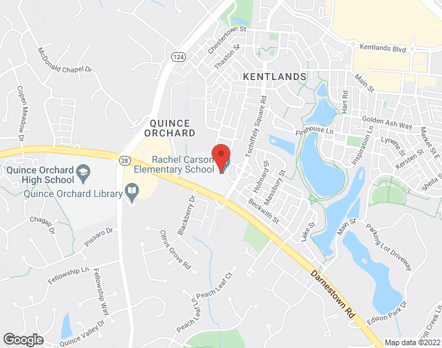 Map showing location at 100 Tschiffely Sq., Gaithersburg, MD