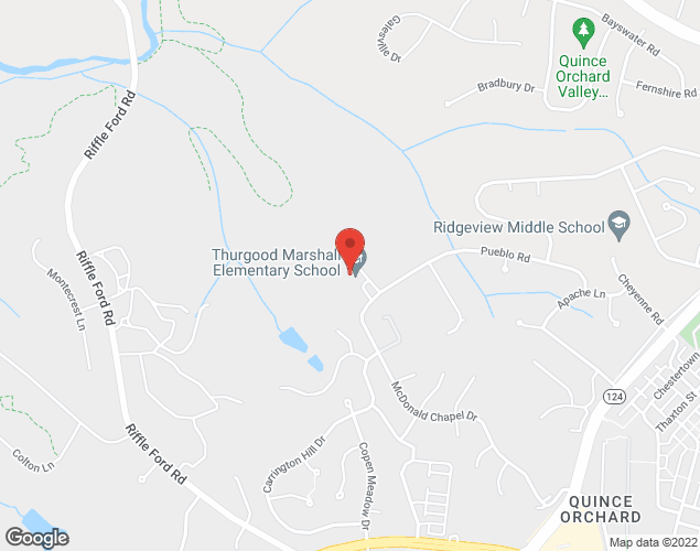 Map showing location at 12260 McDonald Chapel Dr., Gaithersburg, MD