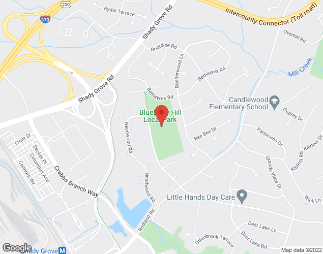 Map showing location at 16617 Bethayers Rd., Gaithersburg, MD