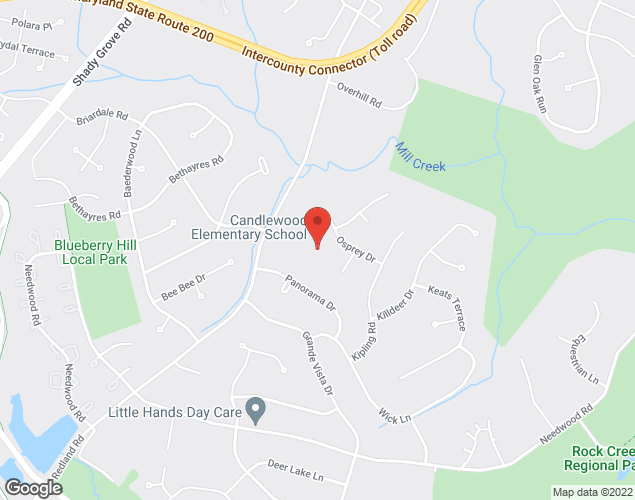Map showing location at 7210 Osprey Dr., Rockville, MD