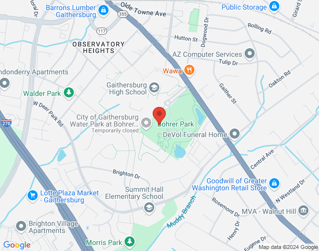 Map showing location at 506 S Frederick Ave, Gaithersburg, MD