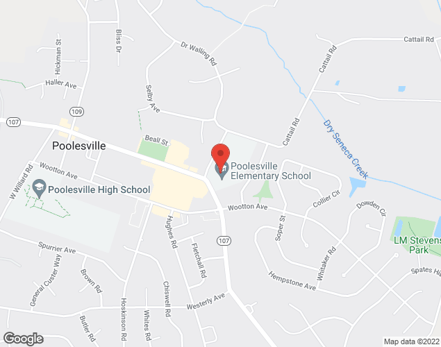 Map showing location at 19565 Fisher Ave., Poolesville, MD