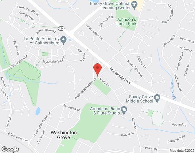 Map showing location at 17800 AMITY DR, GAITHERSBURG, MD