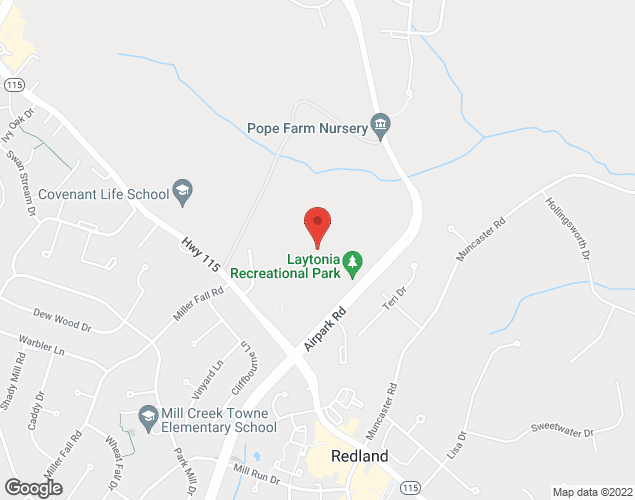 Map showing location at 7300 Airpark Rd, Gaithersburg, MD