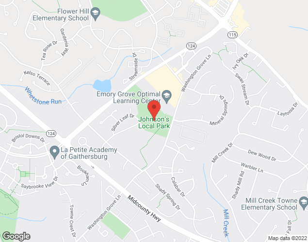 Map showing location at 18000 Washington Grove Ln, Gaithersburg, MD