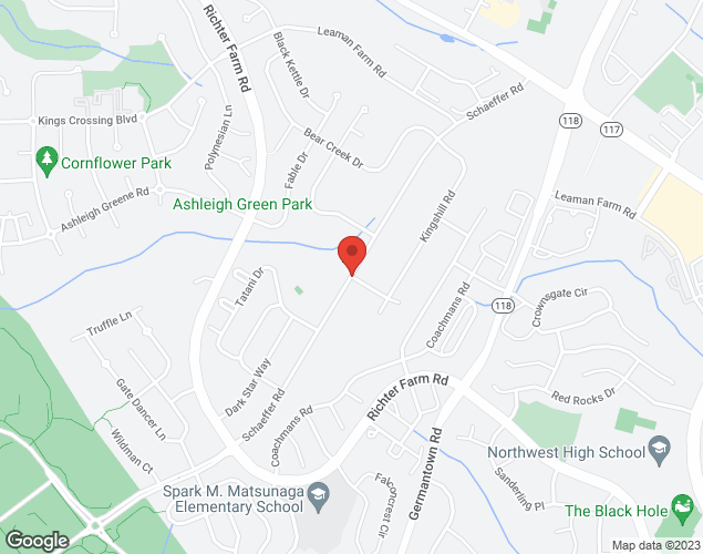 Map showing location at 14000 Schaffer Road, Germantown, MD