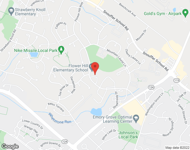 Map showing location at 18425 Flower Hill Way, Gaithersburg, MD