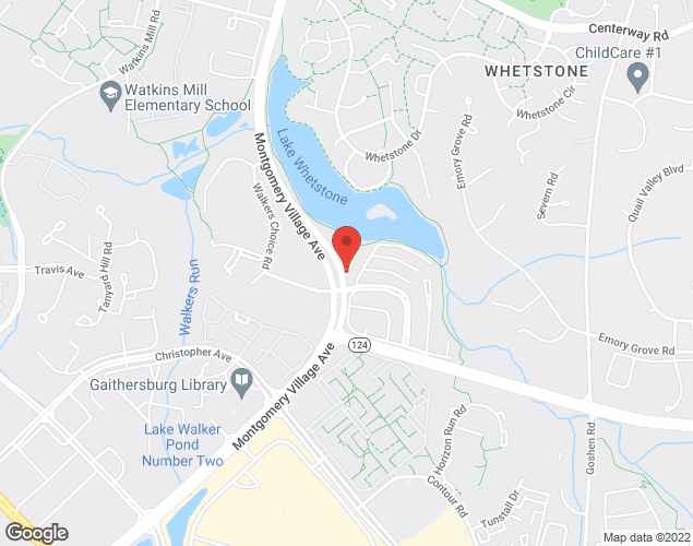 Map showing location at 18701 Montgomery Village Ave, Montgomery Village, MD