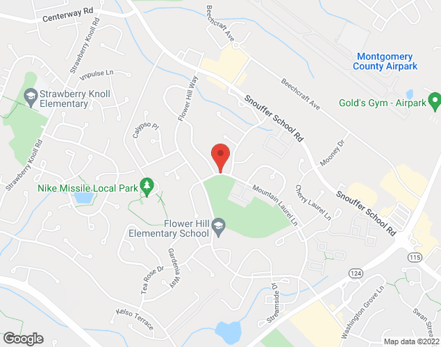 Map showing location at 8308 Mountain Laurel Ln, GAITHERSBURG, MD