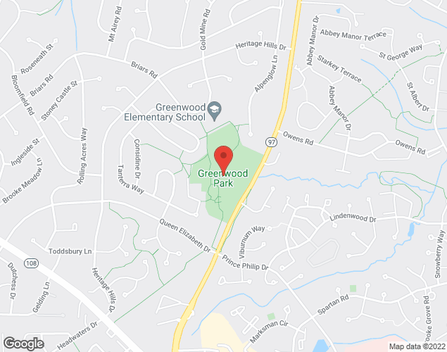 Map showing location at 18700 Georgia Ave, Olney, MD