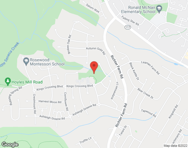 Map showing location at 14221 Kings Crossing Blvd, Boyds, MD