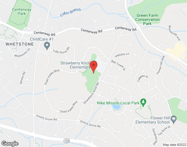 Map showing location at 18810 Strawberry Knoll Rd, Gaithersburg, MD