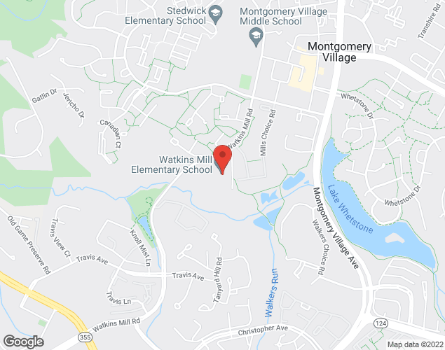 Map showing location at 19001 WATKINS MILL RD, MONTGOMERY VILLAGE, MD