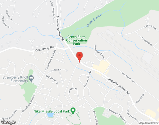 Map showing location at 8500 Snouffer School Rd., Gaitherburg, MD