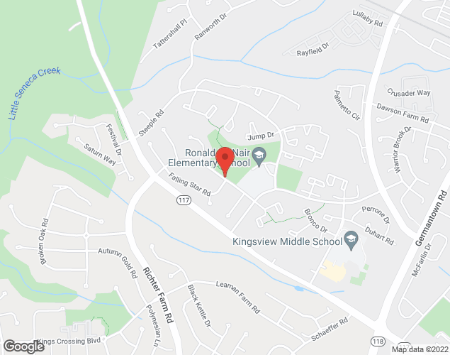 Map showing location at 14021 Eternity RD, Germantown, MD