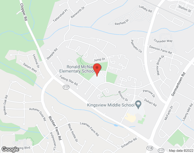 Map showing location at 13881 Hopkins Rd., Germantown, MD