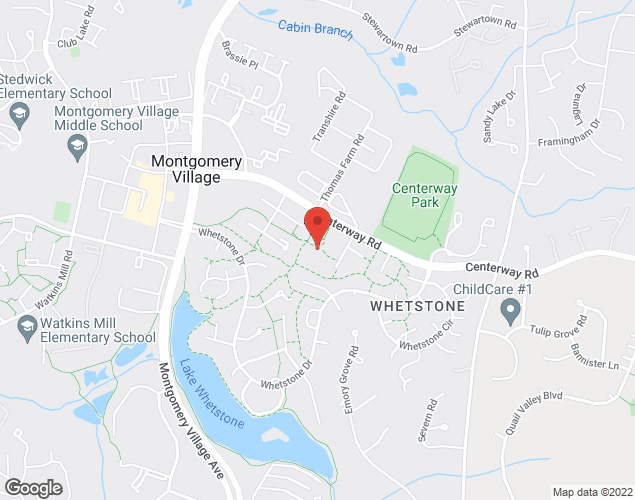 Map showing location at 19140 Brooke Grove Court, Montgomery Village, MD