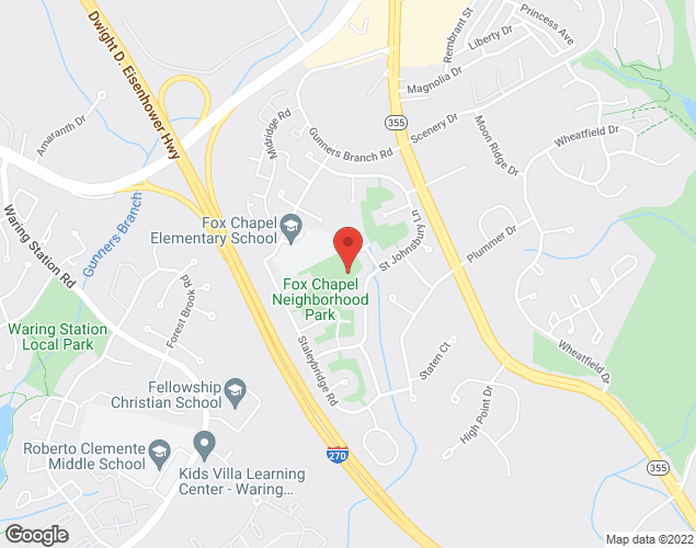 Map showing location at 19129 Staleybridge Rd, Germantown, MD