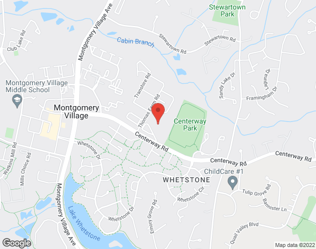 Map showing location at 19201 THOMAS FARM RD, GAITHERSBURG, MD