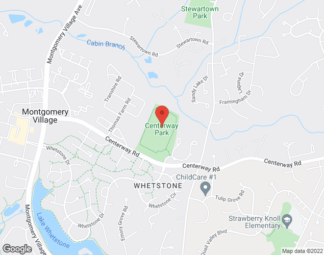 Map showing location at 9551 Centerway Rd., Gaithersburg, MD
