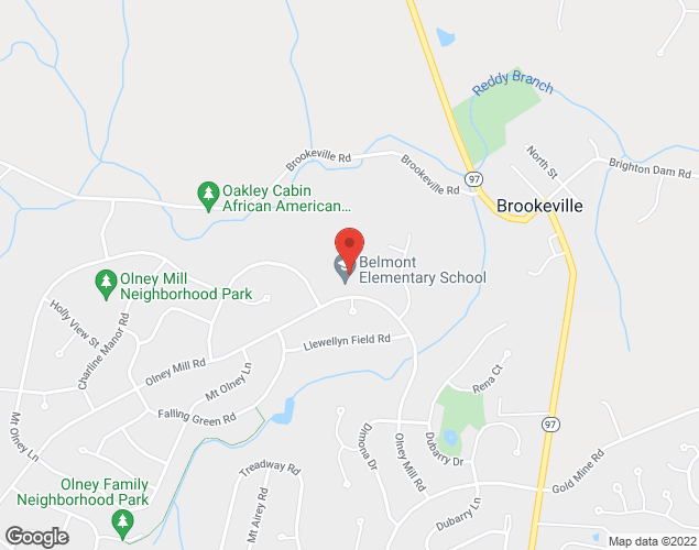 Map showing location at 19528 Olney Mill Rd, Olney Manor, MD