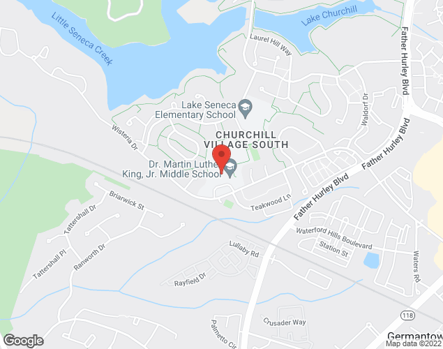 Map showing location at 13737 Wisteria Dr., Germantown, MD