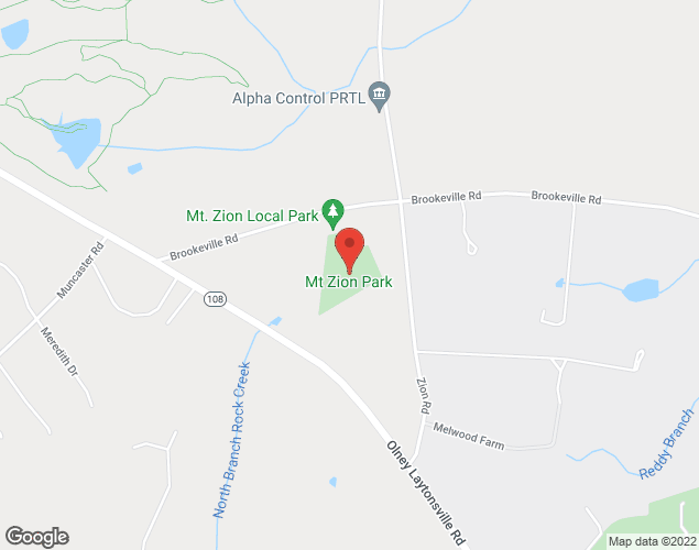 Map showing location at 5130 Brookeville Rd., Brookeville, MD