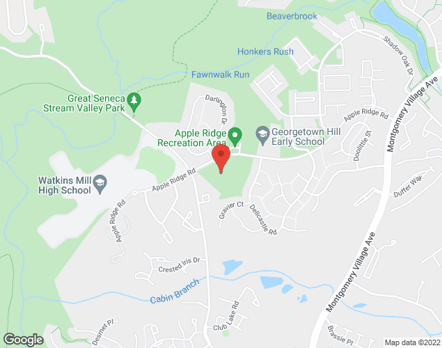 Map showing location at 10120 Apple Ridge Road, Montgomery Village, MD