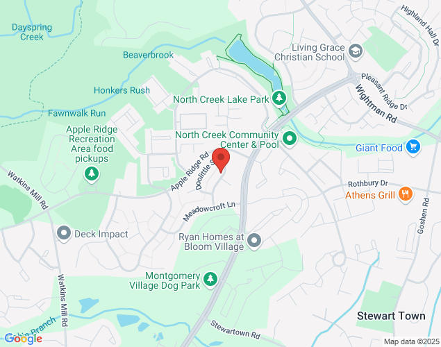 Map showing location at , Montgomery Village, MD