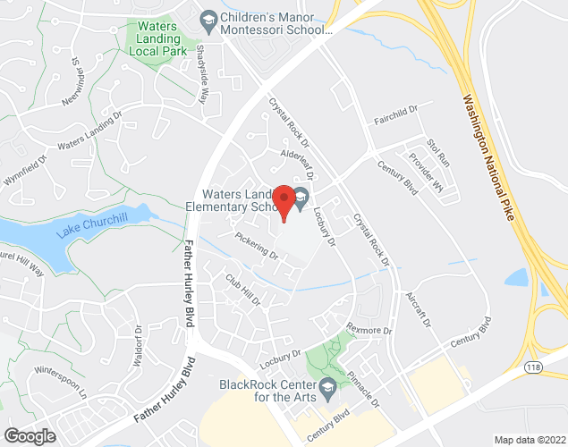 Map showing location at 13100 WATERS LANDING DR, GERMANTOWN, MD