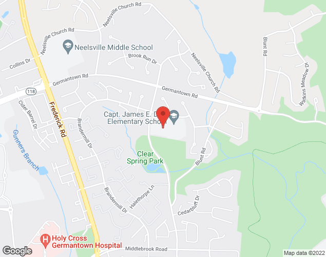 Map showing location at 20301 Brandermill Dr., Germantown, MD