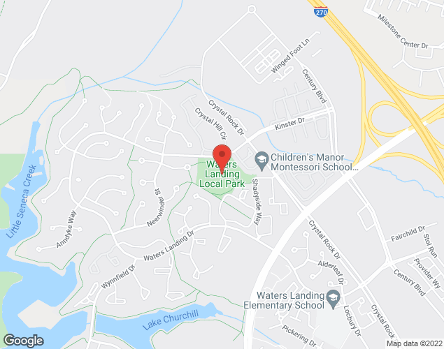 Map showing location at 13701 WATERS LANDING DR, GERMANTOWN, MD