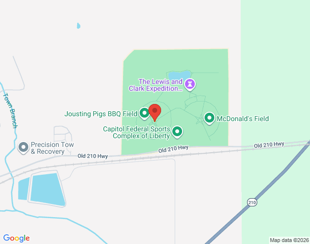 Map showing location at 2200 Old 210 Highway, Liberty, MO