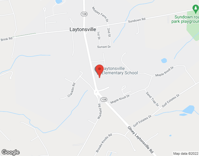 Map showing location at 21401 Laytonsville Rd, Gaithersburg, MD