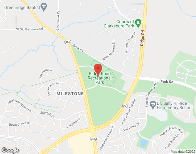 Map showing location at 21155 Frederick Rd., Germantown, MD