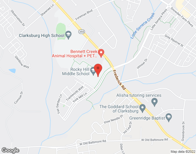 Map showing location at 22401 Brick Haven Way, Clarksburg, MD