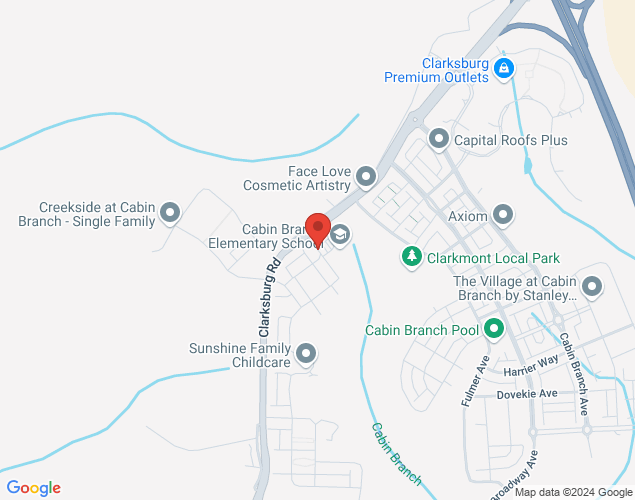 Map showing location at 14129 Dunlin Street, Clarksburg, MD