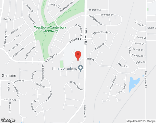 Map showing location at 1600 S. Withers Road, Liberty, MO