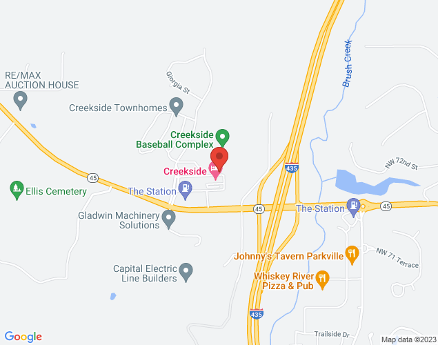 Map showing location at 16050 Long Ball St, Parkville, MO
