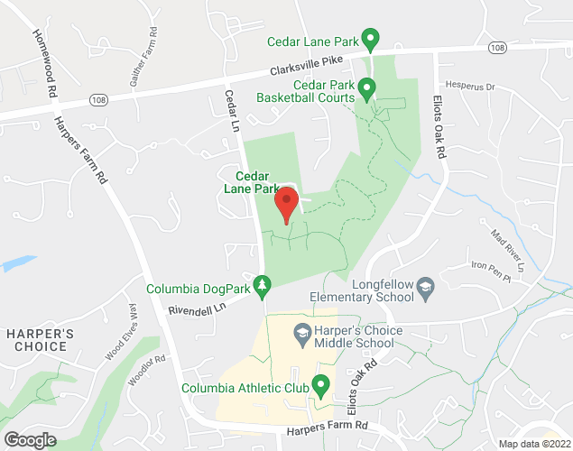 Map showing location at 5081 Cedar Lane, Columbia, MD