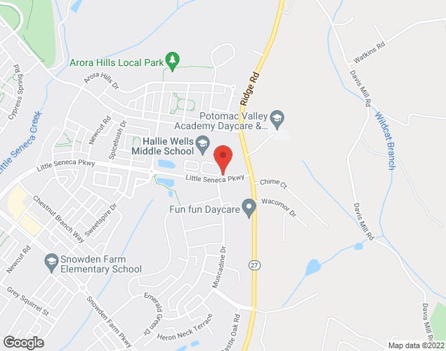Map showing location at 11701 Little Seneca Pkwy, Clarksburg, MD