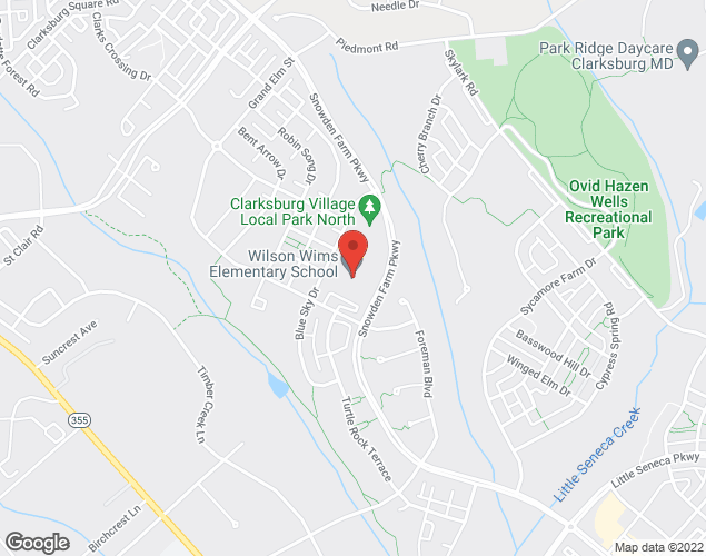 Map showing location at 12520 BLUE SKY DR, CLARKSBURG, MD