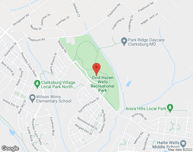 Map showing location at 12001 Skylark Rd., Clarksburg, MD