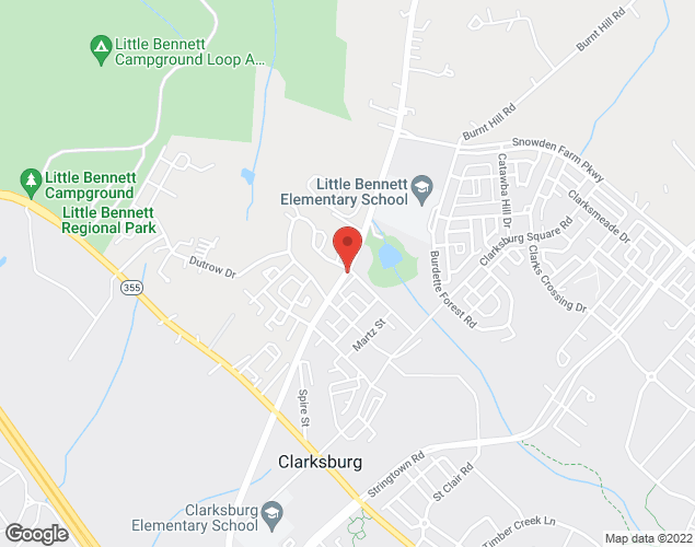 Map showing location at 23715 Clarksburg RD, Clarksburg, MD