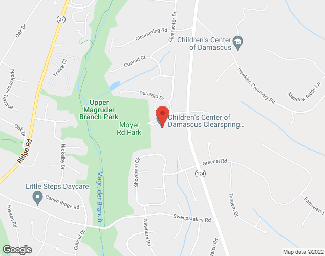 Map showing location at 9930 Moyer Rd., Damascus, MD