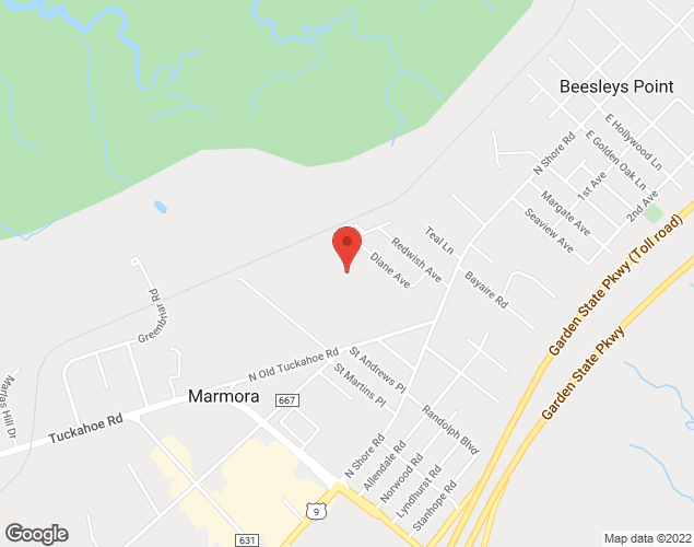 Map showing location at 130 Old Tuckahoe Rd, Marmora, NJ
