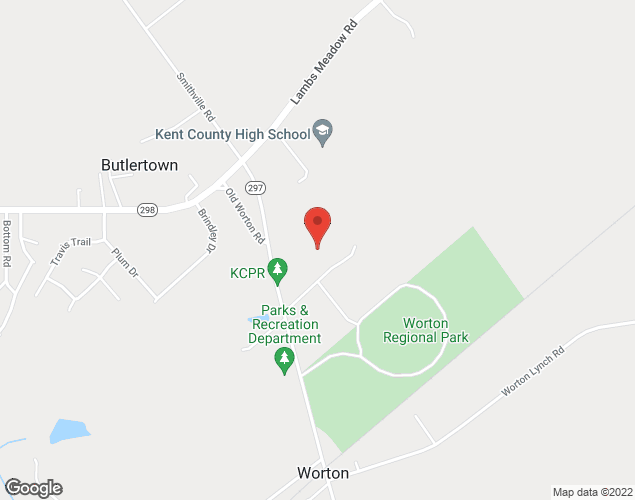 Map showing location at 11041 Worton Road, Worton, MD