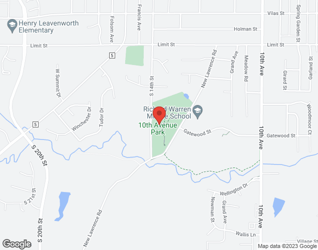 Map showing location at 3300 S. 14th St., Leavenworth, KS