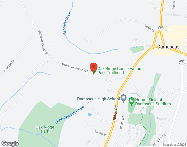 Map showing location at 10332 Bethesda Church Road, Damascus, MD