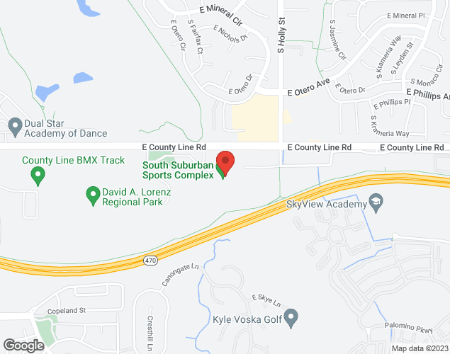 Map showing location at 4810 E County Line Road, Littleton, CO